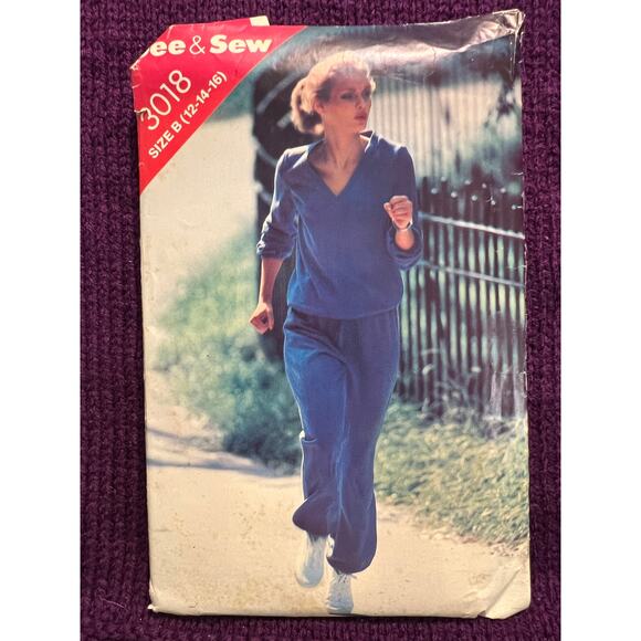 Buterick 3018 sewing pattern separates sweat suit 1980s size 12 14 16 - Picture 1 of 5